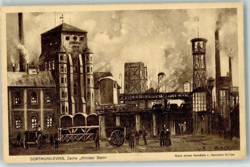 Castrop 1909 Zeche sign. Hermann Killian
