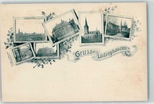 Lüdinghausen Vischering Kath. Kirche Landwirtschaftsschule Kgl. Amtsgericht St. Antonius Pensionat