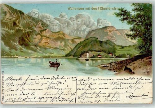 Walenstadt 1902 Künzli Nr. 5020 - Wallensee mit den 7 Churfürsten