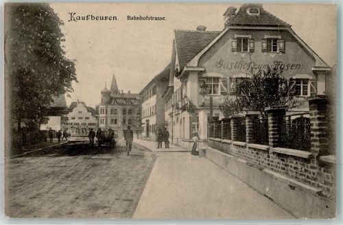 Kaufbeuren 1908 Gasthaus zum Hasen Bahnhofstraße
