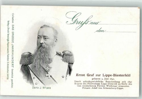 Ernst Graf zur Lippe-Biesterfeld Das große Jahrhundert Serie J Nr 322 Adel