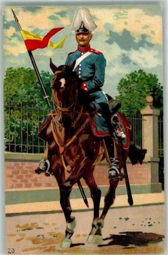 Badischer Dragone Uniform Dt. Armee Künstlerkarte Verlag Heros Berlin