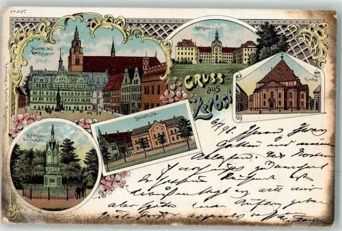 Zerbst 1898 Markt Rathaus Schloß Kriegerdenkmal Bauschule