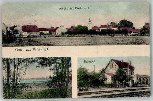 Wünsdorf 1916 Kirche Dorf Bahnhof Gruss See