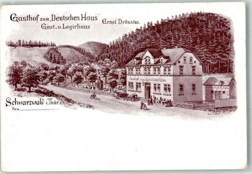 Luisenthal Gasthaus zum Deutschen Haus Fahrrad Schwarzwald sign. Gaillard
