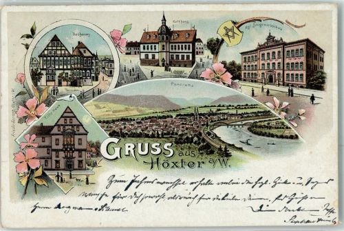 Höxter 1898 Dechaney Rathaus Kgl. Baugewerkschule Tilly-Haus