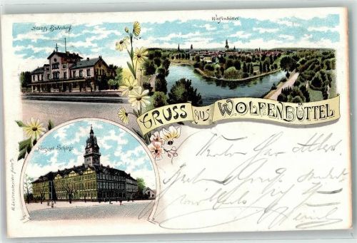 Wolfenbüttel 1899 Staats Bahnhof Herzogl. Schloss