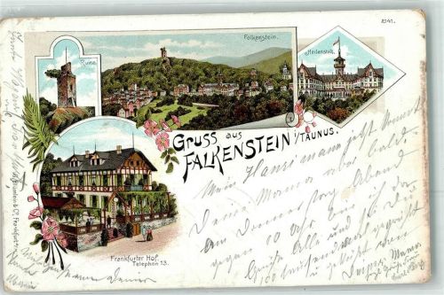 Falkenstein 1899 Ruine Heilanstalt Gasthaus Frankfurter Hof