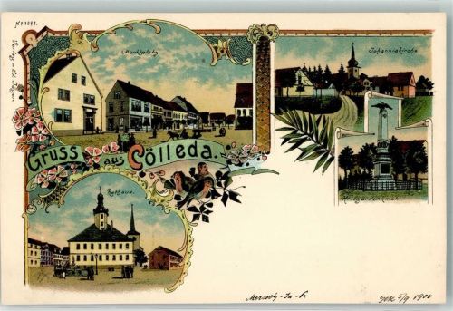 Kölleda Rathaus Marktplatz Johannis-Kirche Kriegerdenkmal