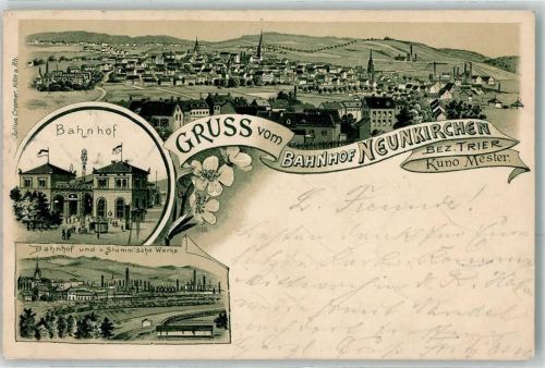 Neunkirchen 1909 Bahnhof V. Stumm'sche Werke