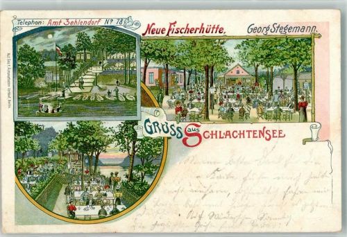 Schlachtensee 1902 Neue Fischerhütte Garten Am See
