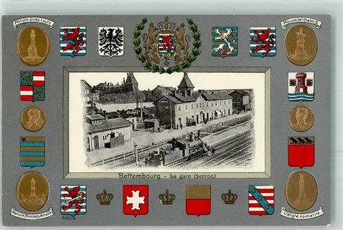 Bettemborg Monument Dikx-Leutz Monument Wilhelm II. Monument Prinzess Amalie Wappen Bahnhof Eisenbahn