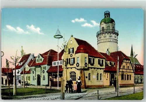 Leipzig Architekt Rose & Röhle Internat. Baufachausstellung 1913 Biedermeier Restaurant Gasthaus Off. Postkarte Nr 106