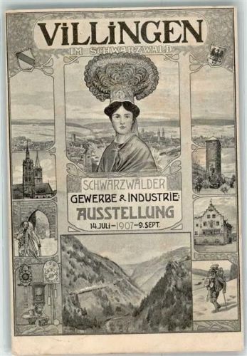 Villingen 1907 Schwarzwälder Gewerbe u. Industrie Ausstellung Tracht