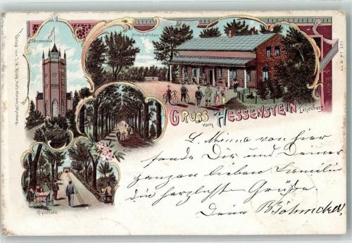 Hessenstein 1898 Gasthaus Hessenstein Hessenstein-Turm Kegelbahn Allee