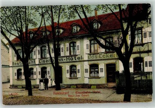 Lauda 1910 Gasthaus Eisenbahn Hotel Bahnpost Wertheim Mergentheim Zug Nr. 535