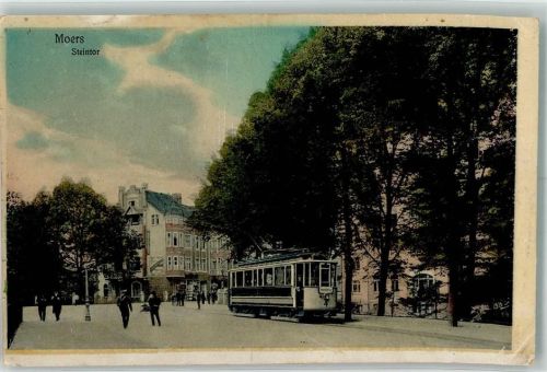 Moers 1916 Steintor Straßenbahn Feldpoststempel