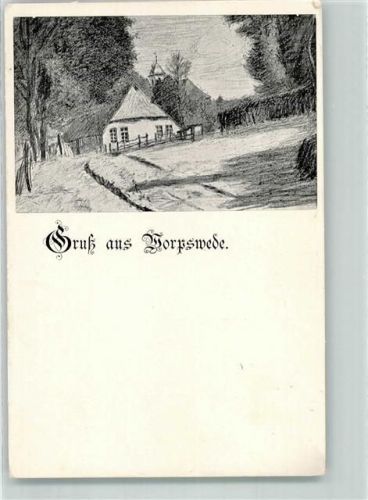 Worpswede 1899 Nordeutsches Bauernhaus Zeichnung