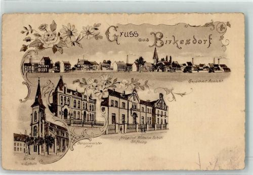 Birkesdorf Hospital Wilhelm Schütl-Stiftung Bürgermeister-Amt Litho