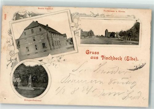 Fischbeck Krieger-Denkmal Dorfstraße Gasthaus Brett