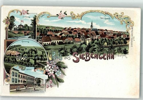 09603 O9201 Siebenlehn Lithographie Zollhaus Romanus Schule