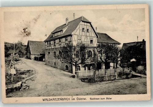 Waldkatzenbach Bahnpost Frankfurt Ebersbach Zug 462 26.5.23 Gasthaus zum Adler
