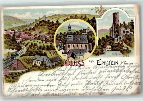Eppstein 1900 Eisenbahn Ruine
