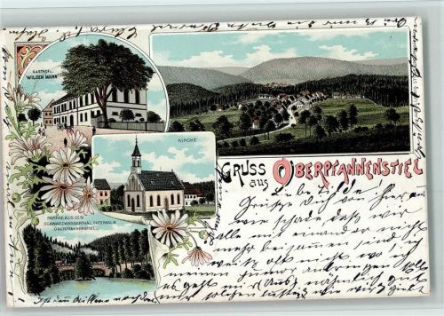 Bernsbach 1898 Gruss aus - Oberpfannenstiel AK