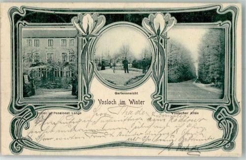 Voßloch 1901 Hotel -Pension Lange Garten Voslocher Allee Bahnpost Elmshorn-