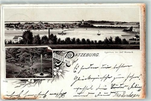 Ratzeburg 1898 Dampfer Segelboot