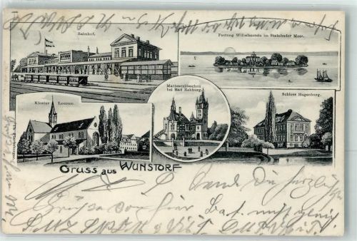 Wunstorf 1906 Bahnhof Eisenbahn Kloster Loccum Matteschlösschen Schloss Hagenburg Festung Wilhelmstein im Steinhuder Meer