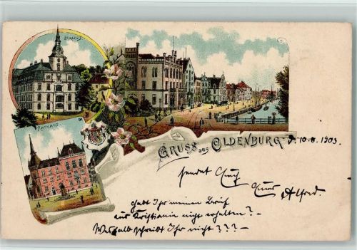 Oldenburg 1903 Schloss Rathaus Ortsansicht