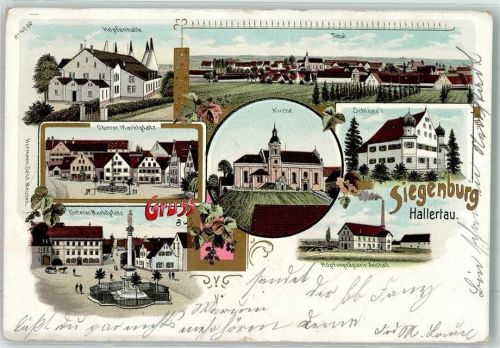 Siegenburg 1901 Hopfenhalle Marktplatz Kirche Schlössl Hopfenpräparir Anstalt