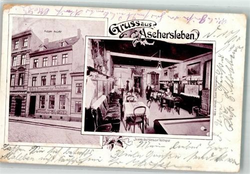 Aschersleben Hotel-Gasthaus zur Reichspost Gastraum Billardtisch