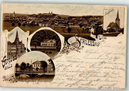 Schleiz 1898 Bergkirche Villa Luginsland Heinrichsruh Rathaus Eremitage