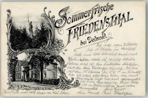 Detmold 1914 Gasthaus Friedensthal Hermanns-Denkmal