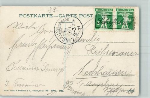 Lindau Bodensee 1911 Kastenstempel: Schiffsbrief