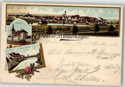 Munderkingen 1907 Hospital Donau-Brücke