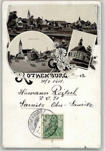 Rothenburg 1901 Marktplatz Kirche