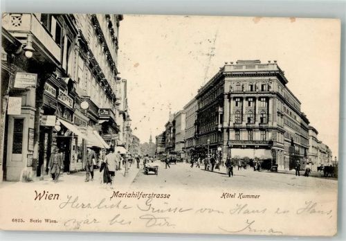 Wien 1904 Mariahilferstraße Hotel Kummer