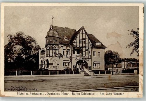 Zehlendorf Hotel-Gasthaus Deutsches Haus Emailleschilder Deutsche Landes- und Kulturbilder Eberbert Sage