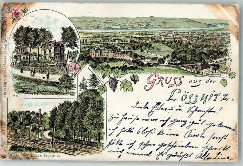 Niederlössnitz 1900 Etablissement Flora Lossnitzgrund