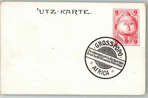 1900 Utz-Karte Humor Grosspopo Africa