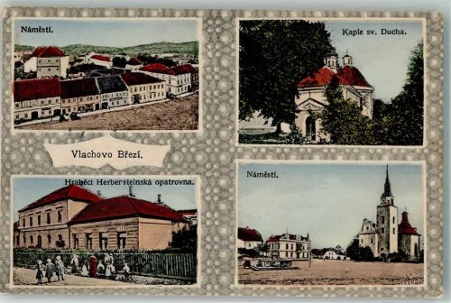 Vlachovo Brezi Marktplatz Kirche