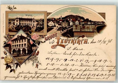 Leutkirch 1898 Rathaus Bahnhof Rosenzweig