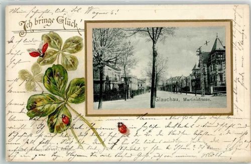 Glauchau 1902 Kleeblatt Marienkäfer Martinistraße