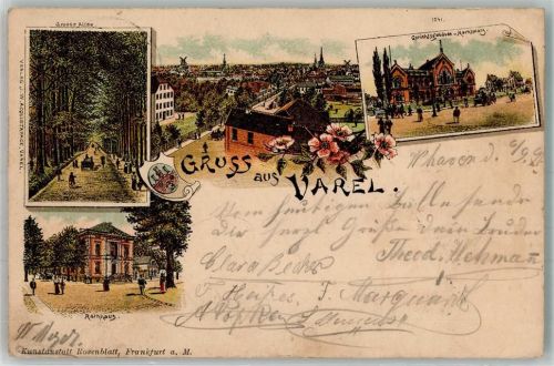 Varel 1897 Rathaus Grosse Allee Gerichtsgebäude Marktplatz