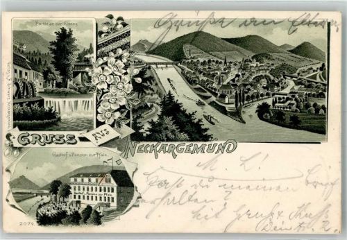 Neckargemünd 1899 Gasthaus Pension zur Pfalz an der Elsenz