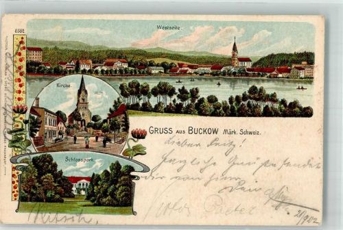 Buckow 1902 Kirche Schloßpark Schermützelsee
