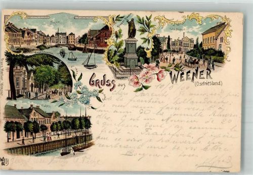 Weener 1900 Hafen Neue Straße Kriegerdenkmal Feldstraße Verlag Ottmar Zieher-München